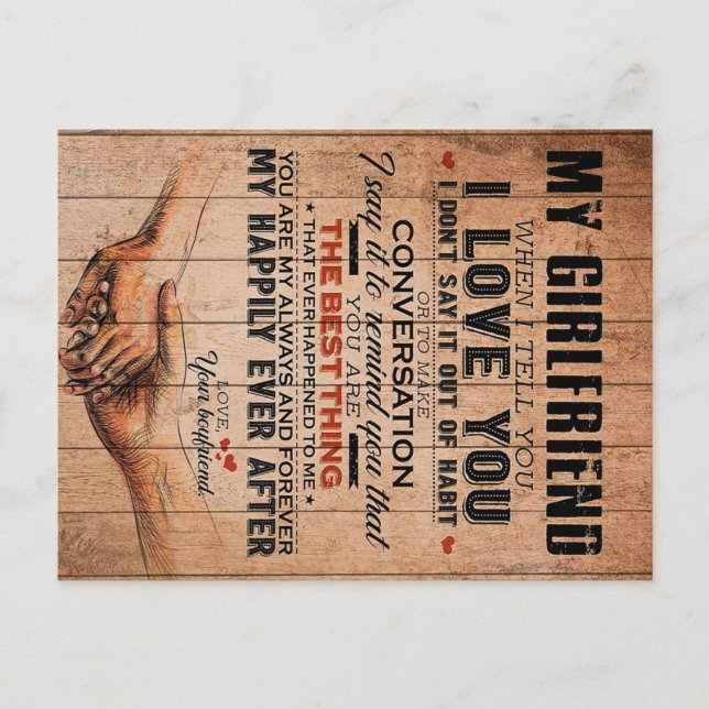 Cartão Postal Cota De Amor Para Namorada, Namorada Dom De Aniver (Frente)