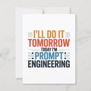 Cartão Postal Cota de Geek de Engenharia de Prompt AI Funny