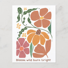 Cartão Postal Cota de Inspiração Floral de Boho Retroativo