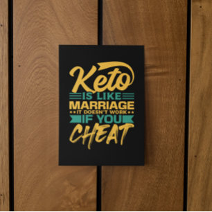 Cartão Postal Cota Engraçada de Cheque de Dieta de Keto