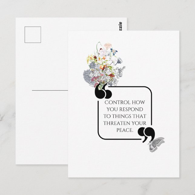 Cartão Postal Cota Ilustrada Mínima de PEACE Interna (Frente/Verso)