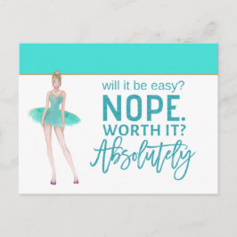 Cartão Postal Cota Motivacional/Ballerina/Teal