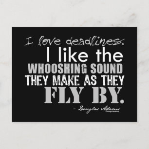 Cartão Postal Cotação de Prazos de Douglas Adams