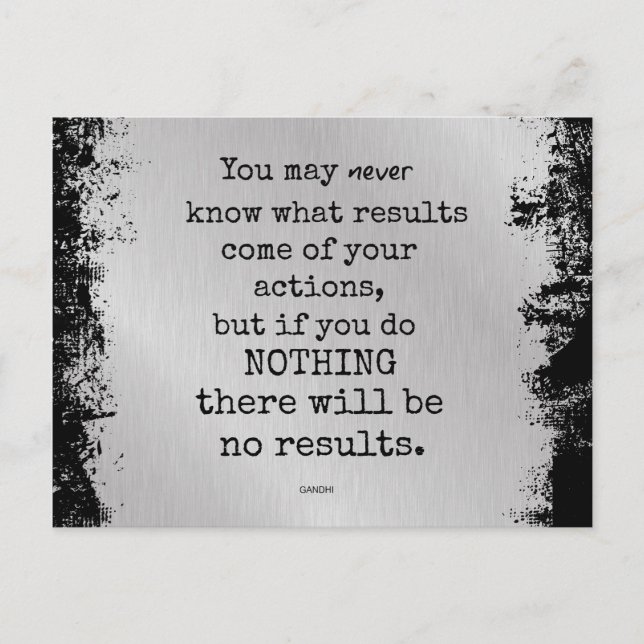 Cartão Postal Cotação Gandhi (Frente)