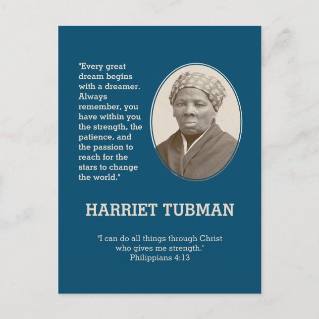 Cartão Postal Cotação HARRIET TUBMAN Dreamer | BHM (Frente)
