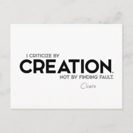 Cartão Postal COTAS: Cícero: Criticar pela criação