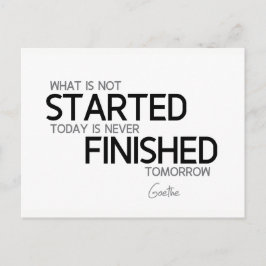 Cartão Postal COTAS: Goethe: Começou hoje, terminou amanhã