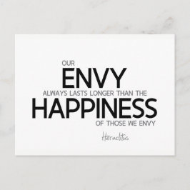 Cartão Postal COTAS: Heraclitus: inveja sempre dura mais tempo