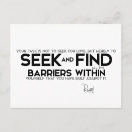 Cartão Postal COTAS: Rumi: Barreiras dentro de você