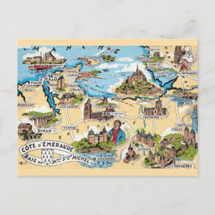 Cartão Postal Cote D'Emeraude França 