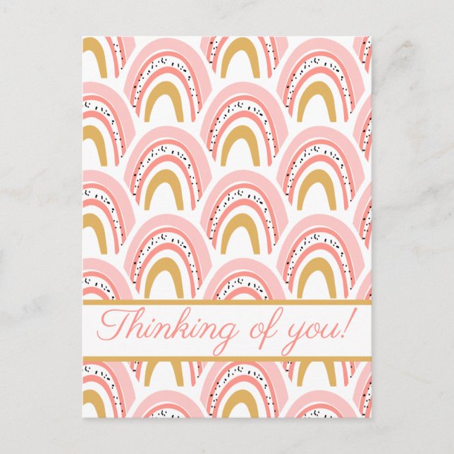 Cartão Postal Cotovelo Rosa Pensando Em Você (Frente)
