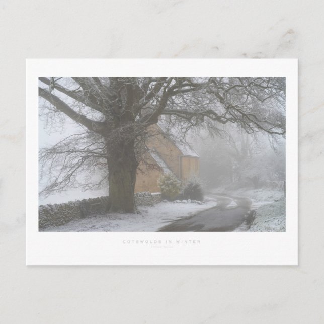 Cartão Postal Cotswolds no inverno (Frente)