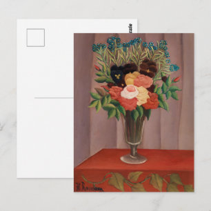 Cartão Postal Cottagecor Floral Francês Henri Rousseau Vintage