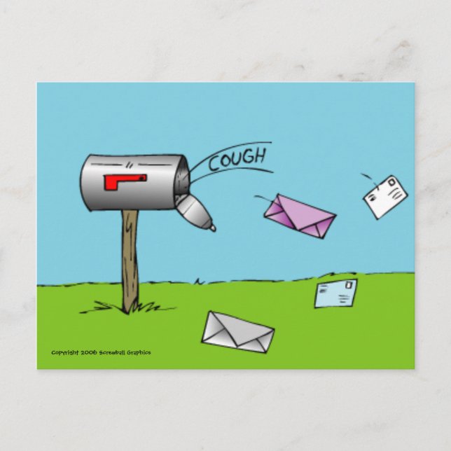 Cartão Postal Coughing Mailbox Postcard (Frente)