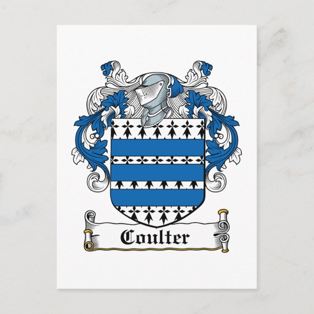 Cartão Postal Coulter Family Crest (Frente)