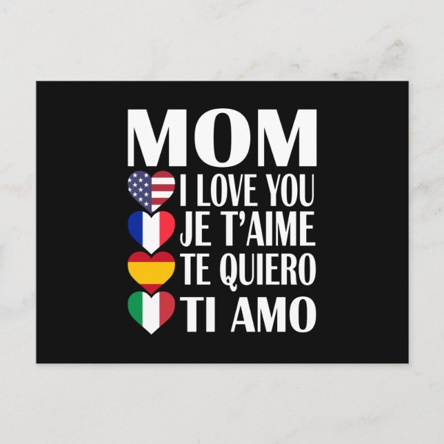 Cartão Postal Countries Flag Happy Mothers Day Gift For Mom (Frente)