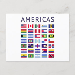 Cartão Postal Country Flags Americas National Flags America