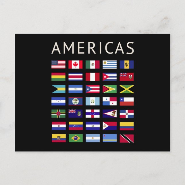 Cartão Postal Country Flags Americas National Flags America (Frente)