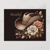 Country Western Cowgirl Hat com Flores