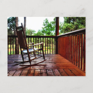 Cartão Postal Country Wooden Rocking Cadeira no Porch Postcard