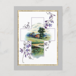Cartão Postal Countryside Christian Cross