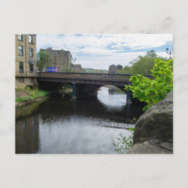Cartão Postal County Bridge and the River Calder, Sowerby Bridge