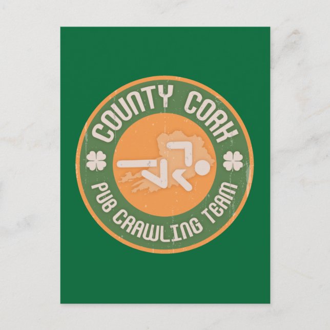Cartão Postal County Cork Pub Crawling Team (Frente)