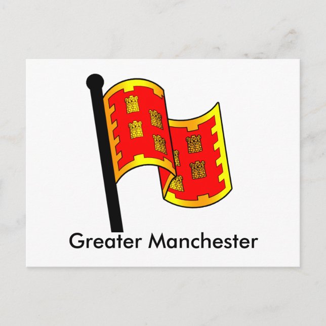 Cartão Postal County Flag da Grande Manchester (Frente)
