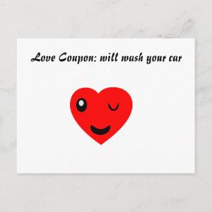 Cartão Postal Coupon do Amor vai lavar o seu carro