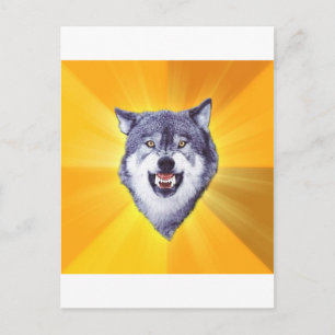 Cartão Postal Courage Wolf Advice Animal Internet Meme