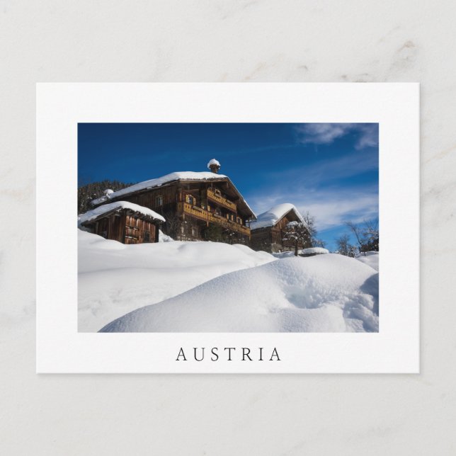 Cartão Postal Couros tradicionais de madeira em neve (Frente)