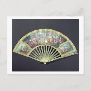 Cartão Postal Court Fan, French, século XVIII (marfim e c/c)