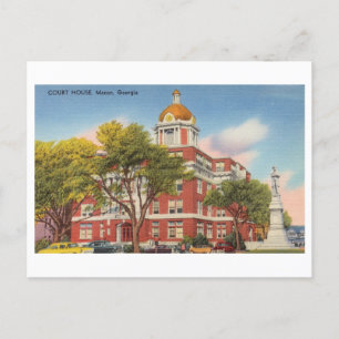 Cartão Postal Court House in Macon, Georgia, Viagens vintage