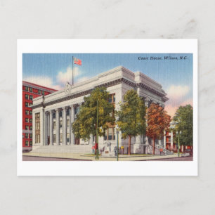 Cartão Postal Court House in Wilson, Carolina do Norte Vintage