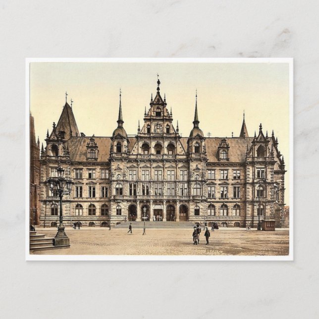 Cartão Postal Court House, Wiesbaden, Hesse-Nassau, Alemanha (Frente)