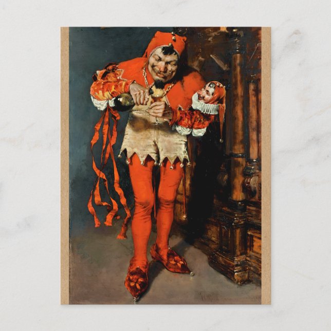 Cartão Postal Court Jester William Merritt Chase Art (Frente)