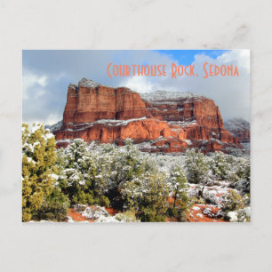 Cartão Postal Courthouse Rock, Sedona AZ Winter Card