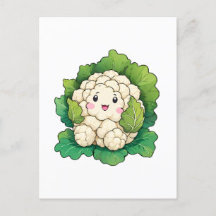 Cartão Postal Couve-flor Kawaii