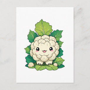 Cartão Postal Couve-flor Kawaii
