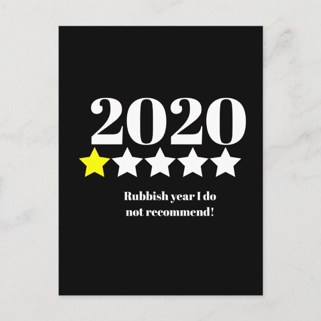 Cartão Postal covid19 2020 verificação de memória do ano ruim na (Frente)