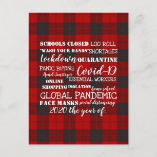 Cartão Postal covid-19 2020 Ano das máscaras de bloqueio