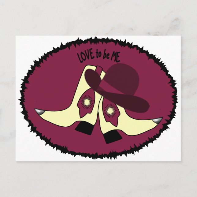 Cartão Postal COWBOY BOOTS - GAROTA - AMOR SER EU.png (Frente)