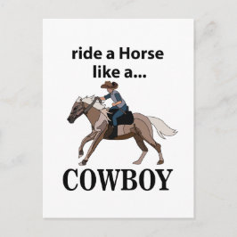 Cartão Postal Cowboy Caminha Um Cavalo Como Um Cowboy