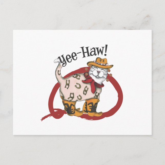 Cartão Postal Cowboy Cat (Frente)