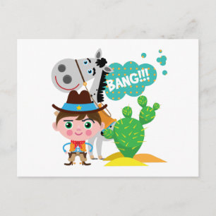 Cartão Postal Cowboy e Cavalo