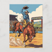 Cowboy em Rodeo na Viagem Cheyenne Wyoming