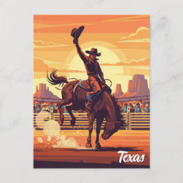 Cartão Postal Cowboy em Rodeo Texas Viagem