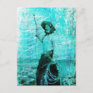 Cartão Postal Cowboy Grunge Vintage