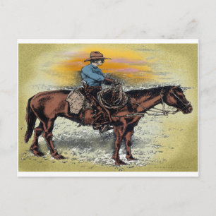 Cartão Postal Cowboy n Sunset