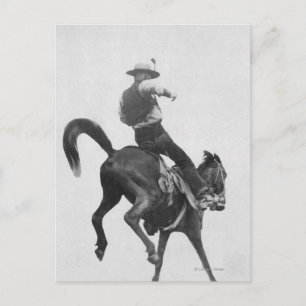 Cartão Postal Cowboy Ned Coy Riding Bronco